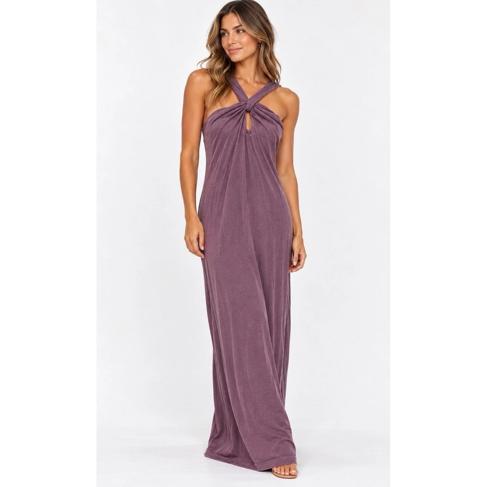 Anthropologie Sundry Purple Cotton Maxi Dress Small Beach Vacation Small 3